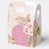 Pampasgras boho roze boog baby shower bedankdoosjes (Geopend)