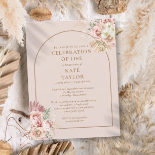 Pampasgras Boog Viering Van Het Leven Funeral  Briefkaart