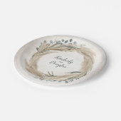 Pampasgras en groenbladerige Huwelijks krans Papieren Bordje (Gekanteld)