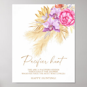 Pampasgras - fopspeen jacht baby shower spel poster