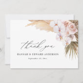 Pampasgras moderne botanische bruiloft bedankkaart (Voorkant)