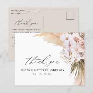 Pampasgras moderne botanische bruiloft briefkaart