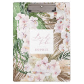 Pampasgras, orchidee, tropisch gebladerte bruid te klembord (Voorkant)