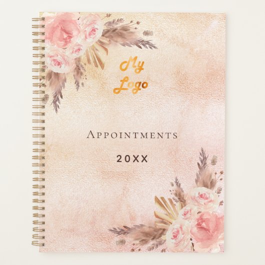 Pampasgras roos goudbloemen bedrijf QR code Planner (Voorkant)