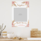 Pampasgras Roze Bruidsmeubruiloft Foto Prop Poster (Keuken)