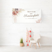 Pampasgras Terracotta Bruiloftsfeest Spandoek (Insitu)