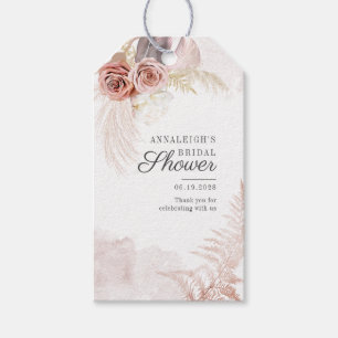 Pampasgras Terracotta Gedroogde Palmen Bruiloft Cadeaulabel