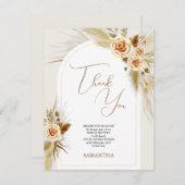 Pampasgras waterverf boho bedankkaart (Voorkant / Achterkant)