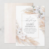 Pampasgras Witte Orchideeën Tropische Doop Kaart (Voorkant / Achterkant)