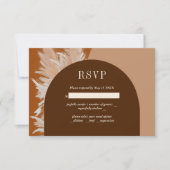 Pampass foncé et Arches Mariage Carte RSVP (Devant)