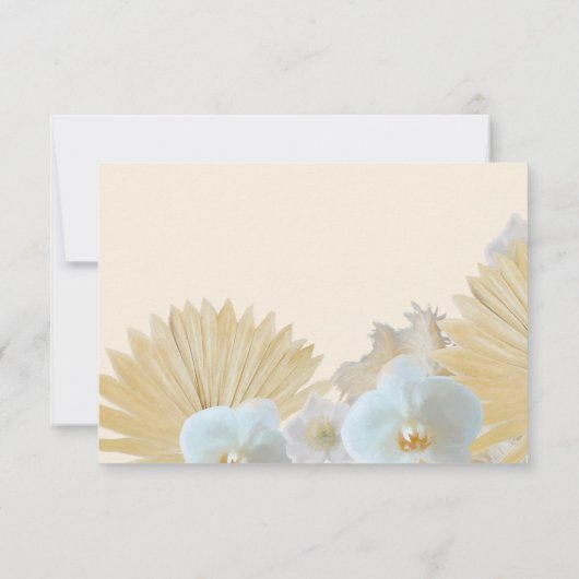 Pampass gras en orchideeën bruiloft RSVP Kaart (Achterkant)