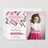 Pamper Pamper Pamper Party Anniversaire Invitation (Devant)