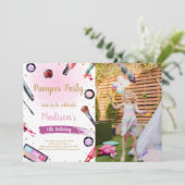 Pamper Party Anniversaire Invitations avec photo (Debout devant)