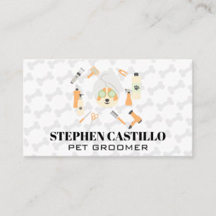 Pamperage de chien Carte de visite Outils de mis