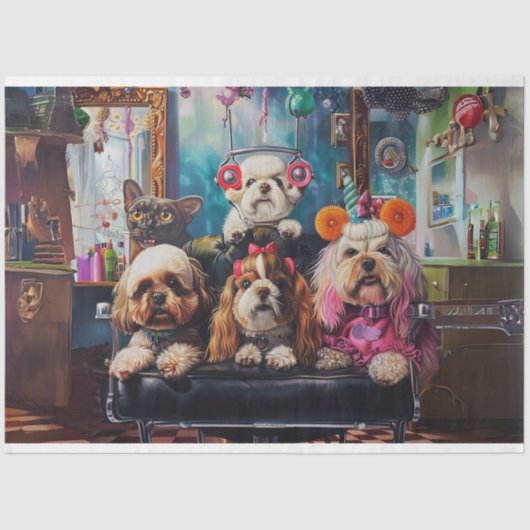 Pampered Paws Day in de Salon Decoupage Tissuepapier (Voorkant)