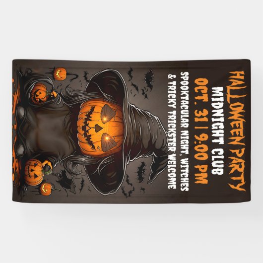 Pampking spooktacular Halloween Celebration Party Spandoek (Horizontaal)