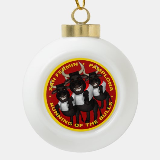 Pamplona - San Fermin Keramische Bal Ornament (Voorkant)