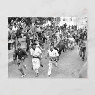 Pamplona Spain Running the Bulls Briefkaart