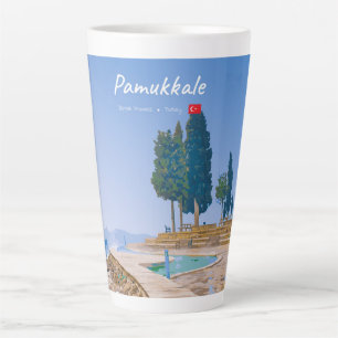 Pamukkale, Turkije - Grote thermale baden Latte Mok