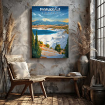 Pamukkale Turkije Reisposter Canvas Muur Kunst