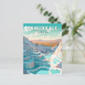 Pamukkale Turkije Reizen Kunst Vintage Briefkaart (Staand voorkant)