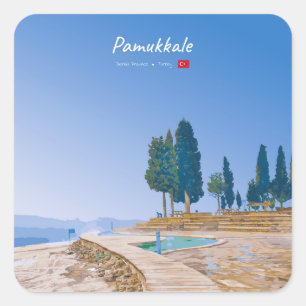 Pamukkale, Turkije - Thermische baden Vierkante Sticker