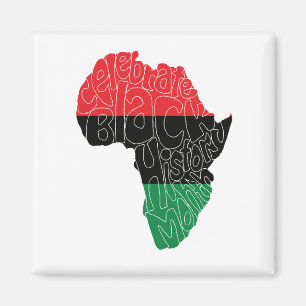 Pan African Flag Black History Maand Art Design Magneet
