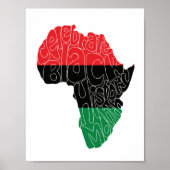 Pan African Flag Black History Maand Art Design Poster (Voorkant)