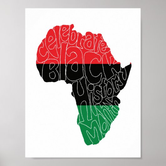 Pan African Flag Black History Maand Art Design Poster (Voorkant)