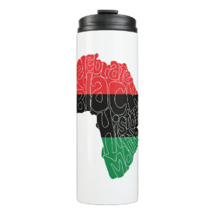 Pan African Flag Black History Maand Art Design Thermosbeker