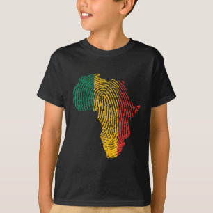 Pan African Flag Fingerprint Black History Maand P T-shirt