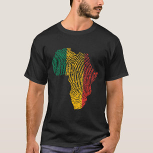 Pan African Flag Fingerprint Black History Maand P T-shirt