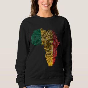 Pan African Flag Fingerprint Black History Maand P Trui