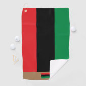 Pan African flag & Unia flag monogramma/symbol Golfhanddoek (Insitu)