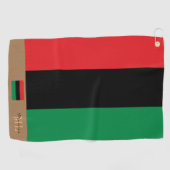 Pan African flag & Unia flag monogramma/symbol Golfhanddoek (Horizontaal)