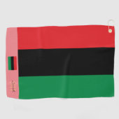 Pan African flag & Unia flag monogramma/symbol Golfhanddoek (Horizontaal)