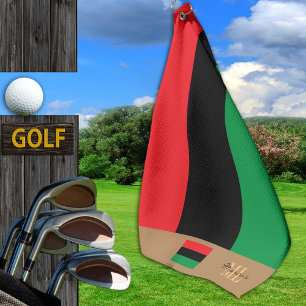 Pan African flag & Unia flag monogramma/symbol Golfhanddoek