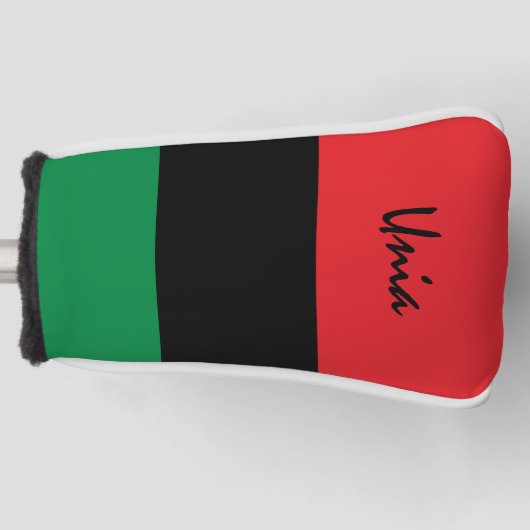 Pan African Flag & UNIA golfing / Sport Golfheadcover (Voorkant)
