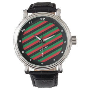 Pan African Flag & Union Symbol / sport fan Horloge
