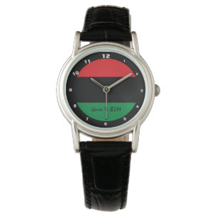 Pan African Flag & Union Symbol / sport fan Horloge