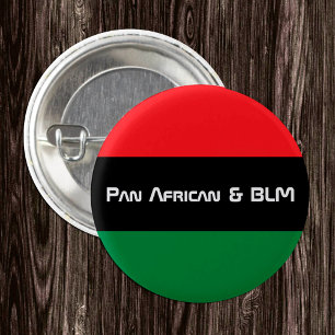 Pan African Flag & Union Symbol / sport fan Ronde Button 3,2 Cm