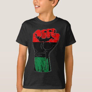 Pan African Unia Flag Handfist Black History Junet T-shirt