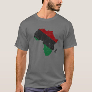 Pan African UNIA Flag Map Continental Black Histor T-shirt