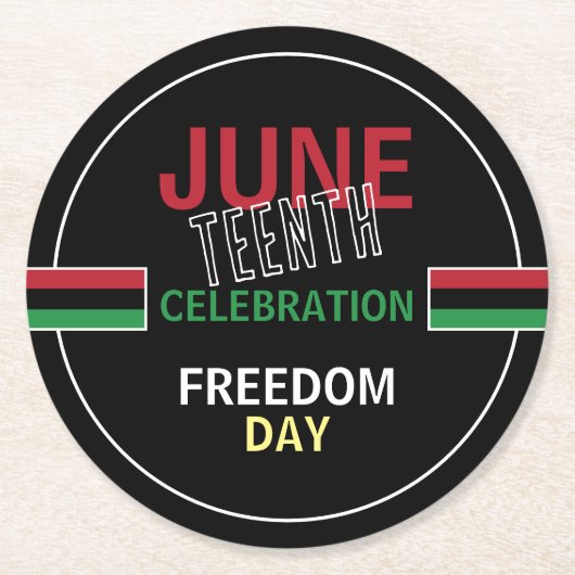 Pan-Afrikaans vlagontwerp, 10e herfst Ronde Kartonnen Onderzetter (Voorkant)