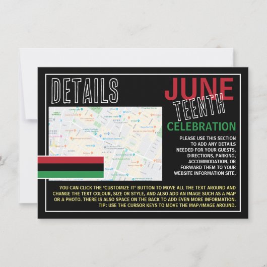 Pan-Afrikaans vlagontwerp, Juneteenth Detail Kaart (Voorkant)