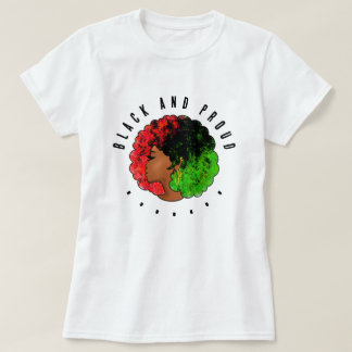 Pan Afrikaans zwart meisje vrouw rood groen pride T-shirt
