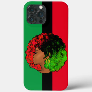Pan-Afrikaans zwart meisje vrouw rood groen trots iPhone 13 Pro Max Hoesje