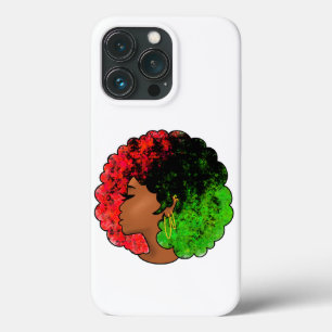Pan-Afrikaans zwart meisje vrouw rood groen trots iPhone 13 Pro Hoesje