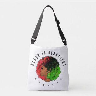 Pan-Afrikaans zwart meisje vrouw rood groen trots Crossbody Tas