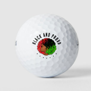 Pan-Afrikaans zwart meisje vrouw rood groen trots Golfballen